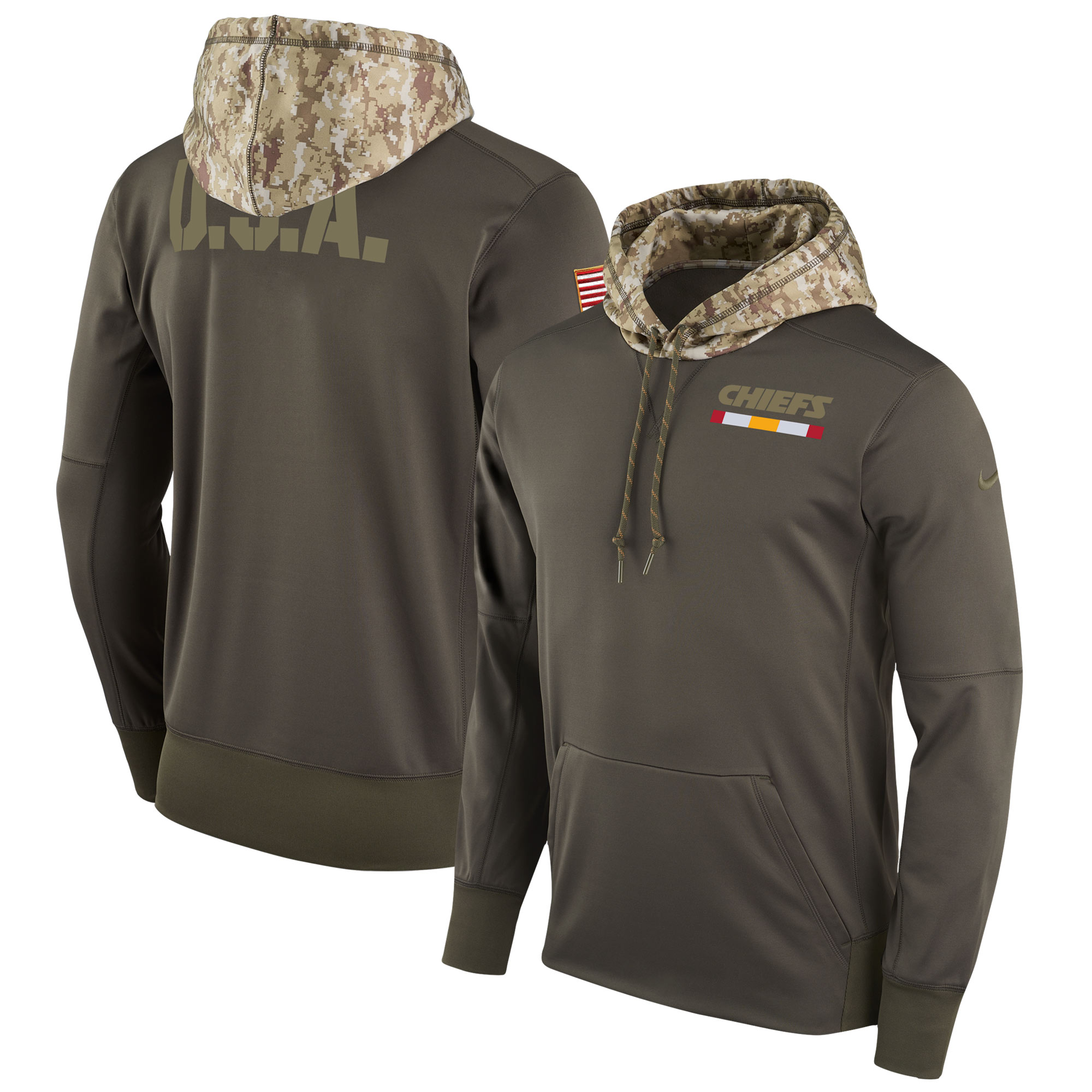 Men NFL Kansas City Chiefs  Nike Olive Salute To Service Hoodie Green->oakland raiders->NFL Jersey